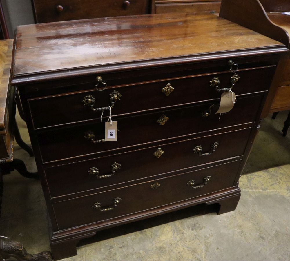 A George III mahogany chest of drawers with brushing slide, width 86cm depth 50cm height 82cm